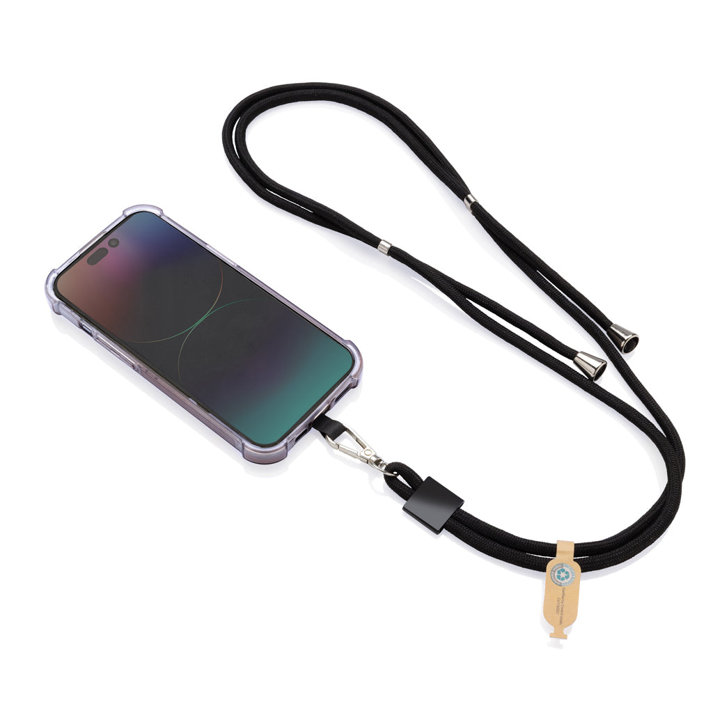 Lanyards para Sujetar el Teléfono de RPET con Certificación RCS Ajustable Especial Eventos CarryLoop
