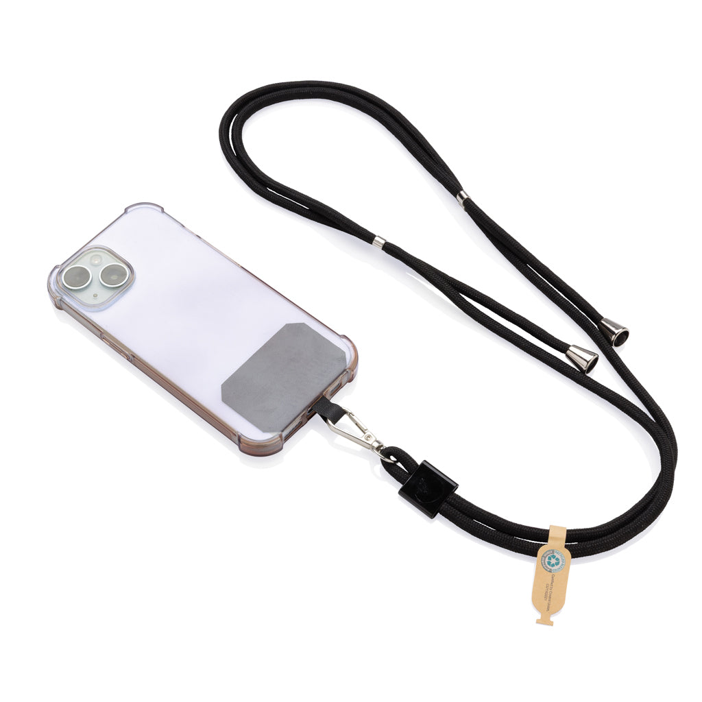 Lanyards para Sujetar el Teléfono de RPET con Certificación RCS Ajustable Especial Eventos CarryLoop