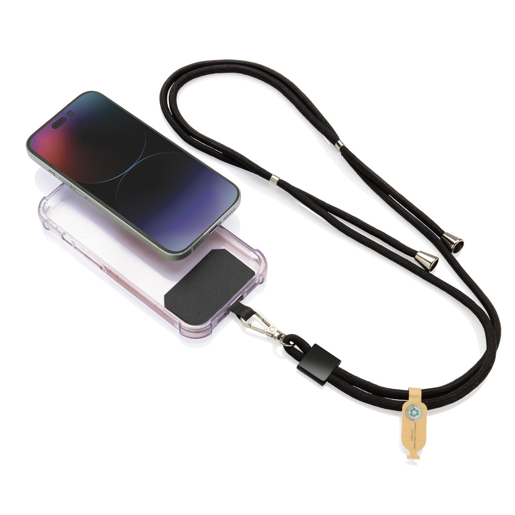Lanyards para Sujetar el Teléfono de RPET con Certificación RCS Ajustable Especial Eventos CarryLoop