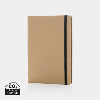 Libreta Sostenible con Cubierta de Papel Kraft y Páginas de Papel Reciclado con Banda Elástica en Varios Colores para Personalizar Especial Formación A5