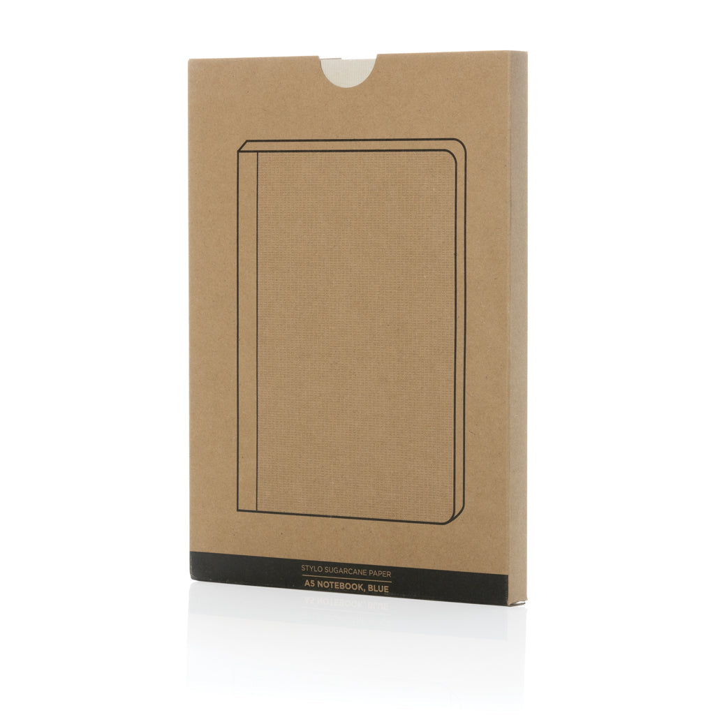 Libreta Sostenible con Tapa Blanda y Páginas de Papel de Caña de Azucar en Varios Colores con Distintivo ECO para Personalizar Stylo A5