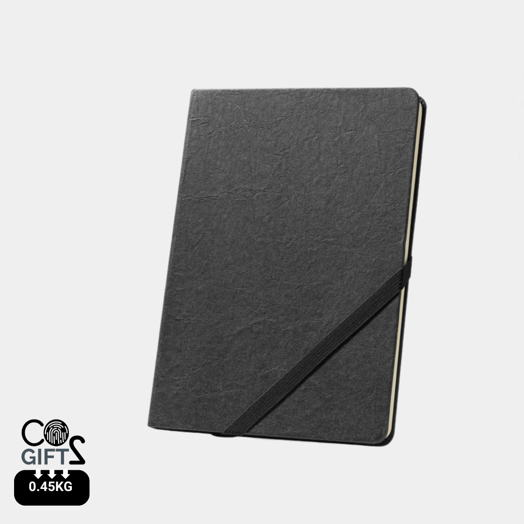 Libreta A5 ecológica de papel kraft impermeable – regalo corporativo sostenible color negro