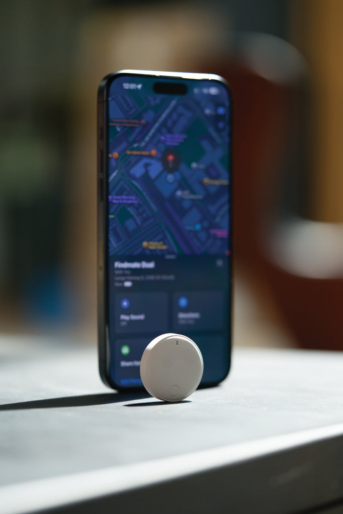 Localizador de Artículos Compatible con "FindMy" y "Find Hub" Sostenible de ABS Reciclado con Certificado RCS Personalizable Findmate RCS Dual IPX 5