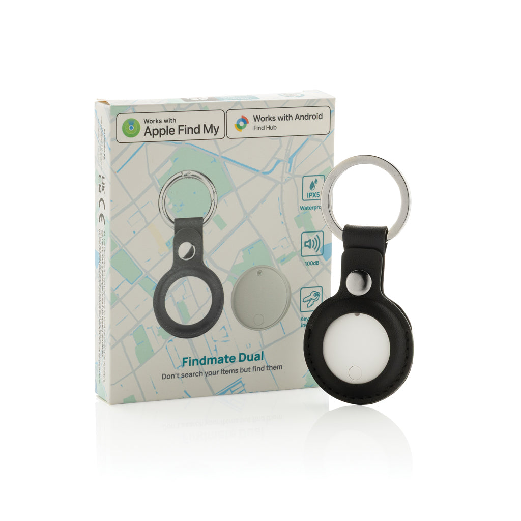 Localizador de Artículos Compatible con "FindMy" y "Find Hub" Sostenible de ABS Reciclado con Certificado RCS Personalizable Findmate RCS Dual IPX 5