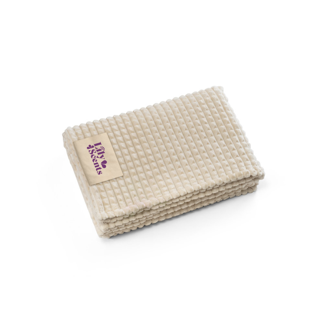 Manta sostenible rPET 100% reciclada con detalle personalizable