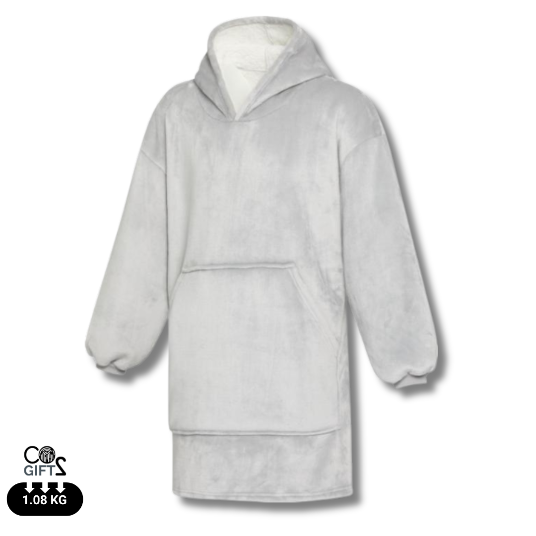 Manta con Capucha Sostenible de Franela 100% Poliéster RPET con Certificado GRS y OEKO- TEX® para Personalizar Especial Invierno Danali