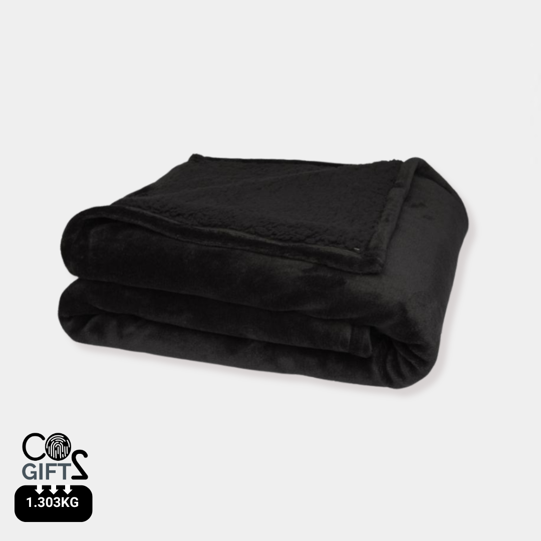 Manta de Sherpa Sostenible de Poliéster 100 % Reciclado con Certificado GRS y OEKO-TEX® para Personalizar Especial Invierno Ashen