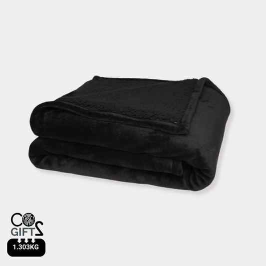 Manta de Sherpa Sostenible de Poliéster 100 % Reciclado con Certificado GRS y OEKO-TEX® para Personalizar Especial Invierno Ashen