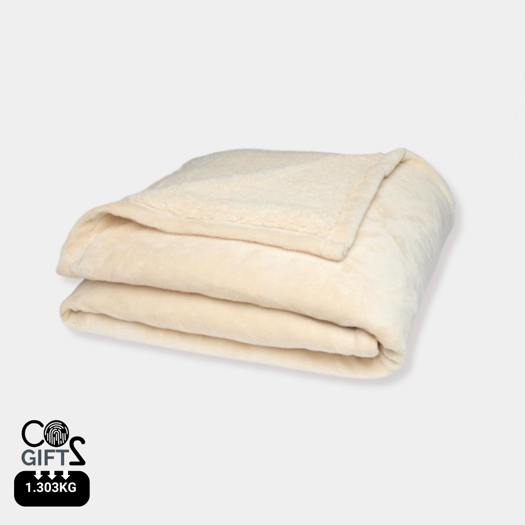 Manta de Sherpa Sostenible de Poliéster 100 % Reciclado con Certificado GRS y OEKO-TEX® para Personalizar Especial Invierno Ashen
