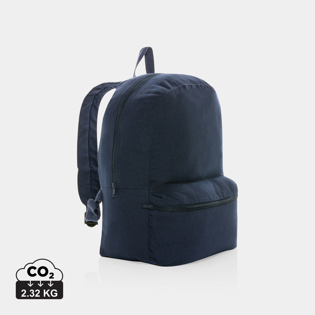 Mochila Escolar Ecológica de Lona Reciclada 285 g/m² sin Teñir para Personalizar con Doble Bolsillo de Cremallera y Trazador AWARE™ Especial Formación