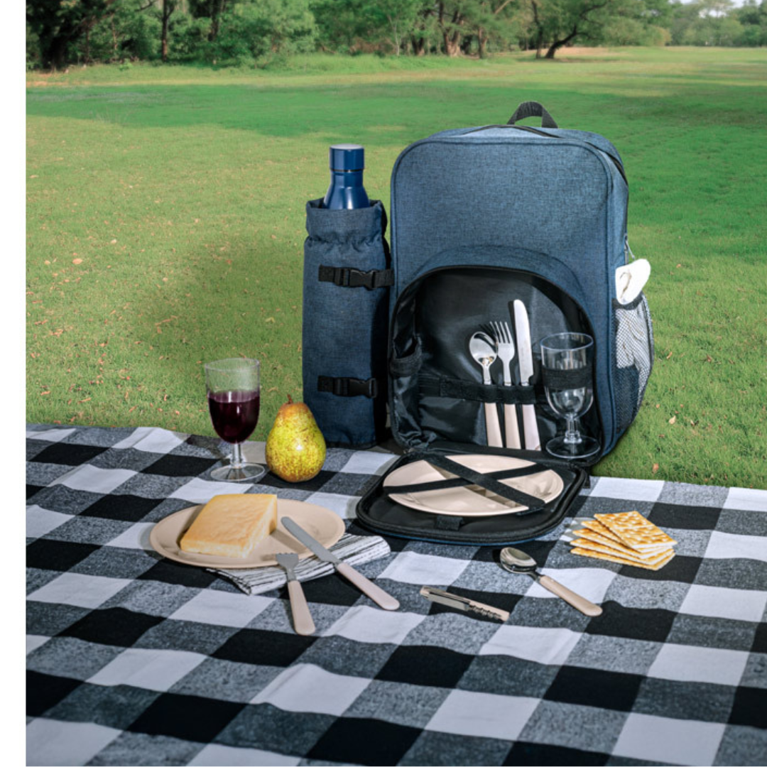 Mochila Térmica de Picnic Sostenible en Poliéster Reciclado Personalizable con Cubiertos Incluidos  Whitsunday