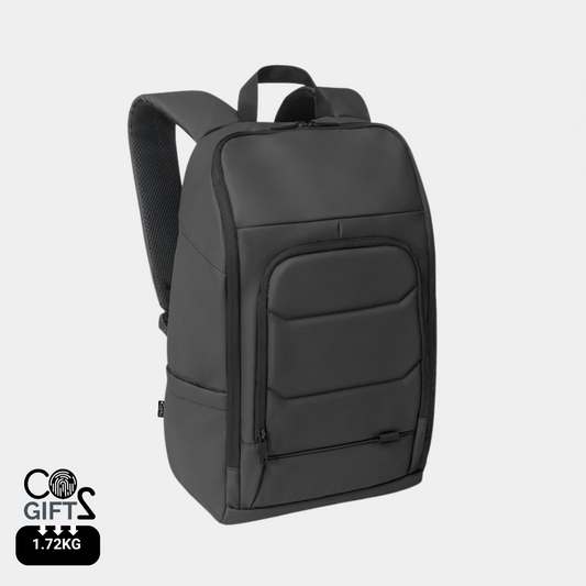 Mochila corporativa ecológica de poliéster reciclado 600D, ideal merchandising sostenible