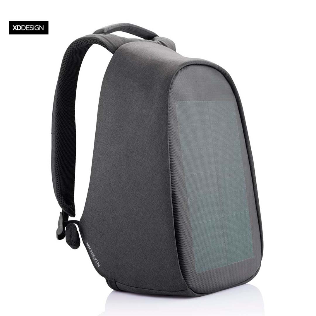 Mochila Antirrobo con Panel  Solar para Personalizar con Bolsillos Protección RFID y Trazador  AWARE ™ Bobby Tech