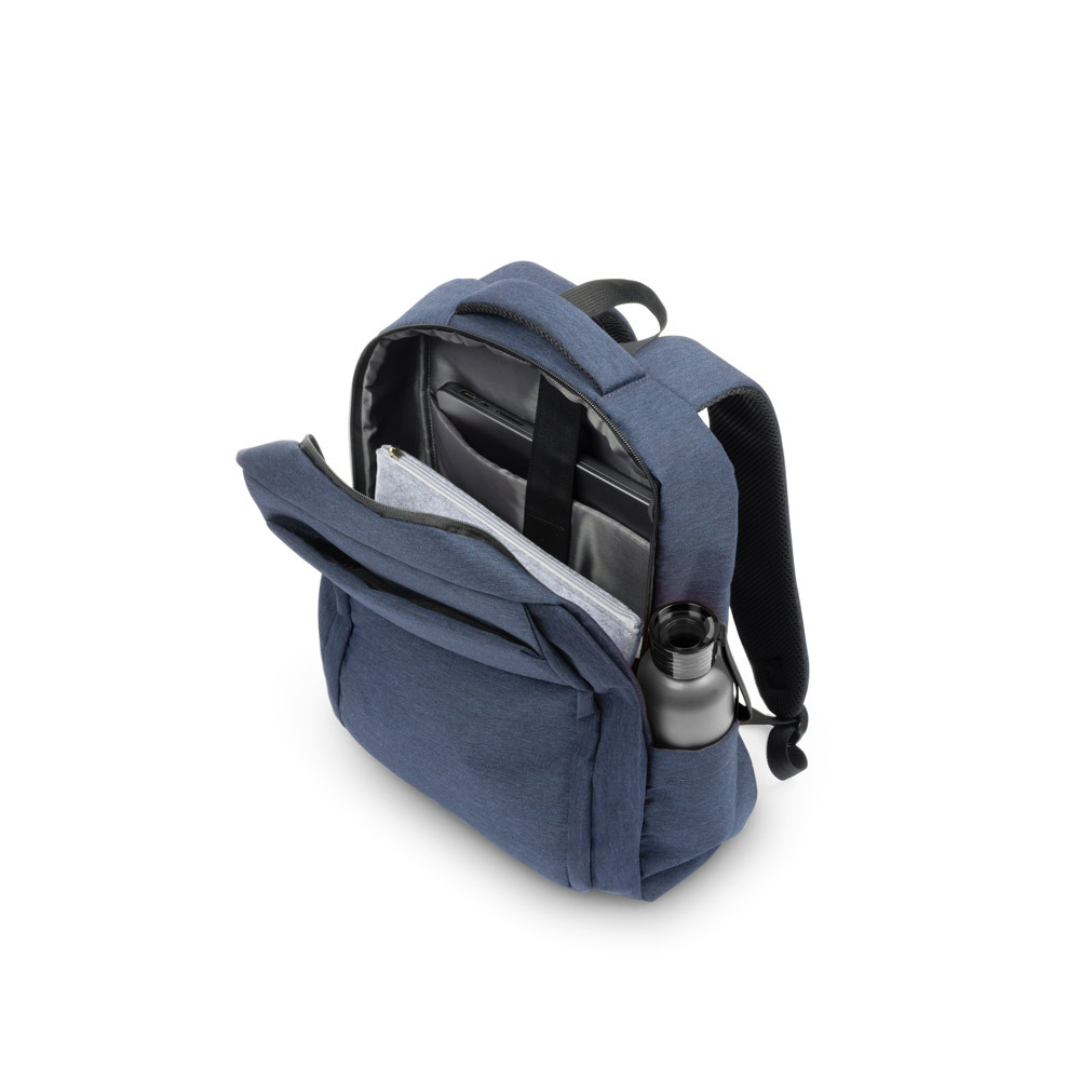 Mochila acolchada fabricada en poliéster reciclado, ideal como regalo corporativo