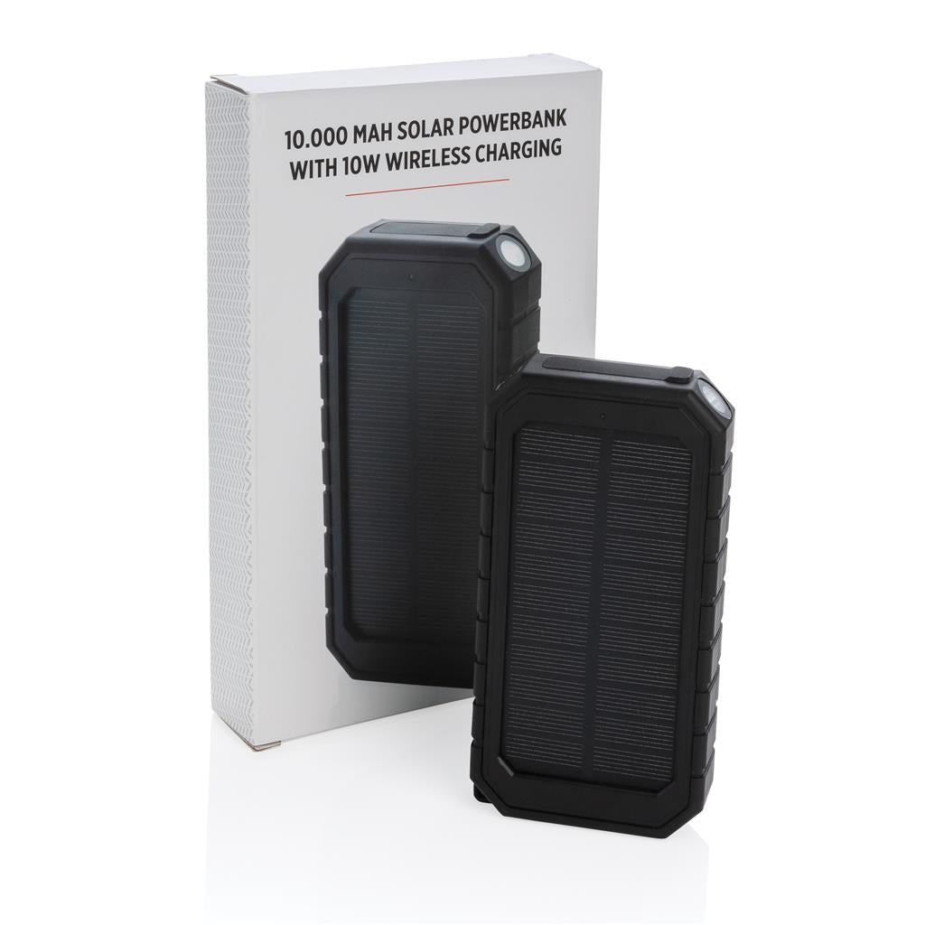 Power Bank Cargador Inalámbrico Sostenible Solar para Personalización Especial Aire Libre. 10.000 mAh