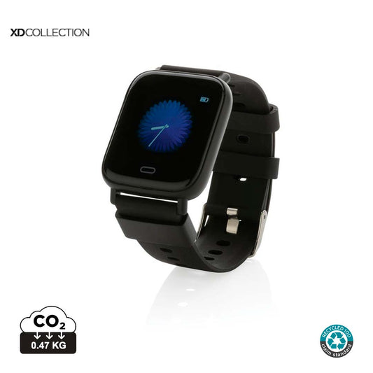 Reloj FIT Multifunción  Sostenible de TPU Reciclado con Certificado RCS para Personalizar con Pantalla Táctil Diseño Rectangular