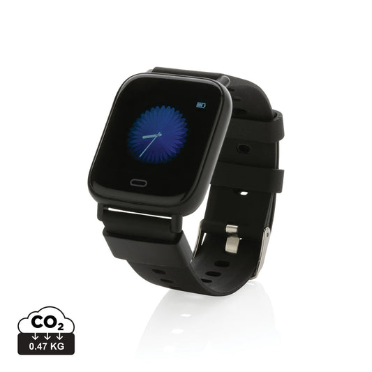 Reloj FIT Multifunción  Sostenible de TPU Reciclado con Certificado RCS para Personalizar con Pantalla Táctil Diseño Rectangular