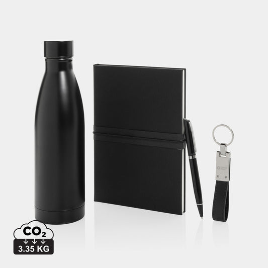 Set de regalo sostenible Swiss Peak RCS con botella térmica personalizado para empresas
