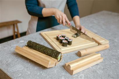 Set Para Hacer Shushi Ecológico de Bambú para Personalizar en Caja de Presentación Kraft Ukiyo