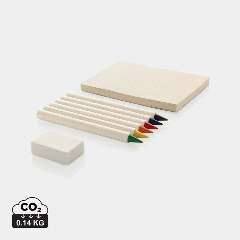 Lápices Eternos de Colores con Bloc de Notas Fabricado con Materiales Reciclado para Personalizar Especial Niños Micki GRS Infinity