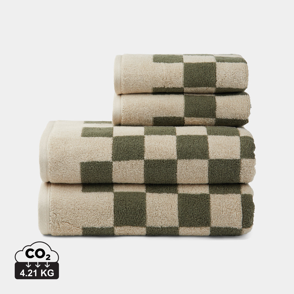 Set de 4 Toallas Sostenible 100% Algodón Orgánico OCS 500 g/m² para Personalizar Especial Hoteles Vinga Elba