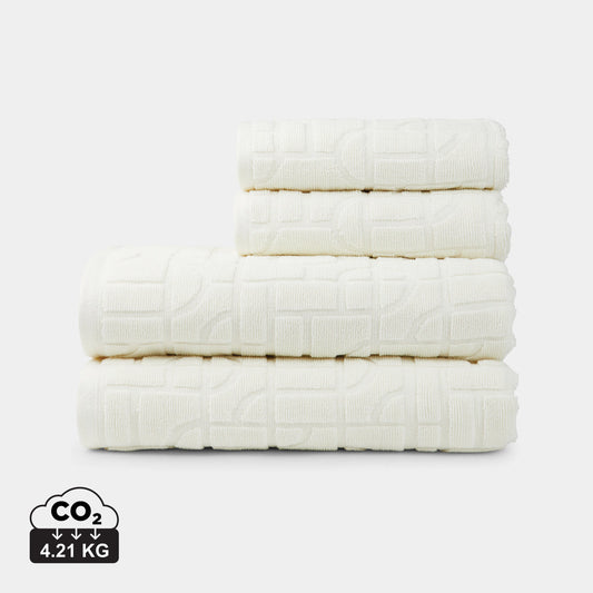 Set de 4 Toallas Sostenible 100% Algodón Orgánico OCS 500 g/m² para Personalizar Especial Hoteles Vinga Verso