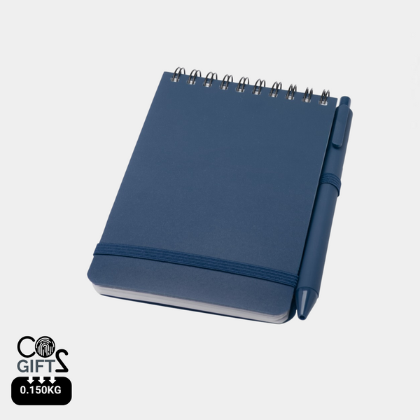 Set de Libreta de Anillas Sostenible de Tapa Dura y Bolígrafo Fabricados con Plástico Reciclado Procedente del Océano para Personalizar Thalaasa -A6