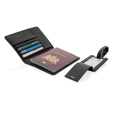 Set de Regalo de Viaje Sostenible con Porta Pasaporte e Identificador de Maletas de PU Reciclado con Certificado GRS para Personalizar Swiss Peak