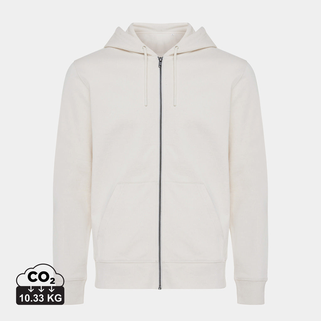 Sudadera Ecológica Unisex Modern fit con Cremallera y Capucha 50% Algodón Reciclado 50% Algodón Orgánico para Personalizar con certificación OEKO-TEX® Abisko 340 G/M²