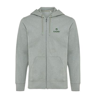 Sudadera Ecológica Unisex Regular fit con Cremallera y Capucha 50% Algodón Reciclado 50% Algodón Orgánico para Personalizar Abisko 340 G/M²