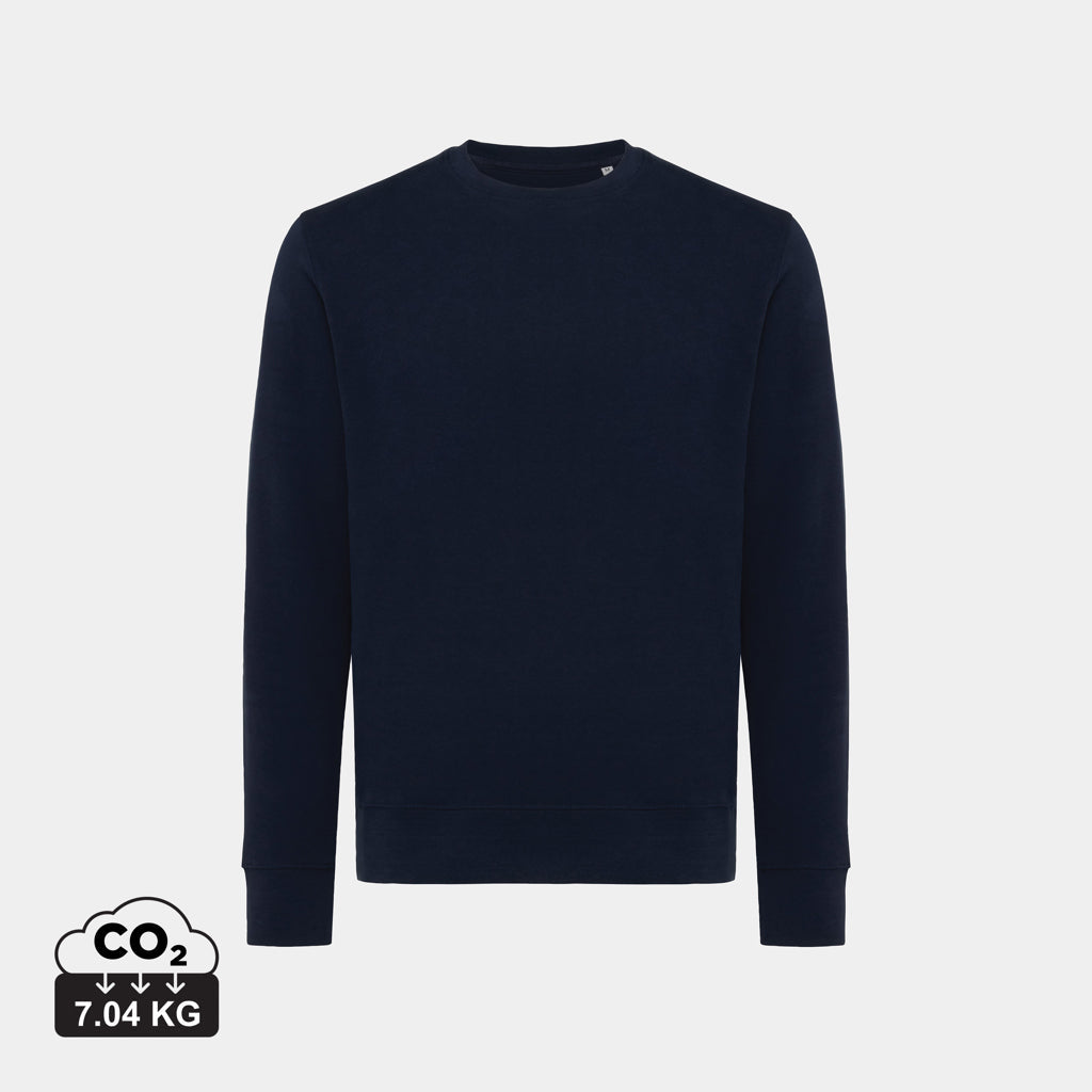 Sudadera Sostenible de Cuello Redondo de 30% Algodón Reciclado y 70% Algodón Orgánico para Personalizar con Trazador AWARE™ , Certificado OEKO-TEX® y Contribución a ONG Iqonic Etosha 280 G/M²
