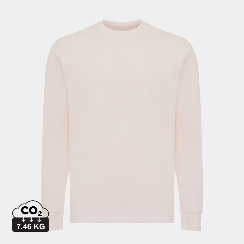 Sudadera Sostenible de Cuello Redondo de 30% Algodón Reciclado y 70% Algodón Orgánico para Personalizar con Trazador AWARE™ , Certificado OEKO-TEX® y Contribución a ONG Iqonic Etosha 280 G/M²
