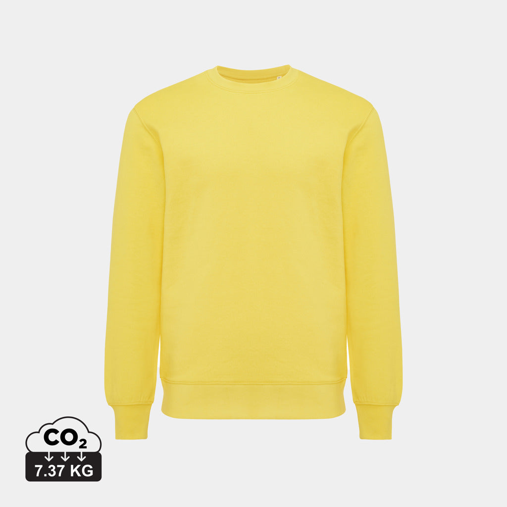Sudadera Sostenible de Cuello Redondo de 30% Algodón Reciclado y 70% Algodón Orgánico para Personalizar con Trazador AWARE™ , Certificado OEKO-TEX® y Contribución a ONG Iqonic Etosha 280 G/M²