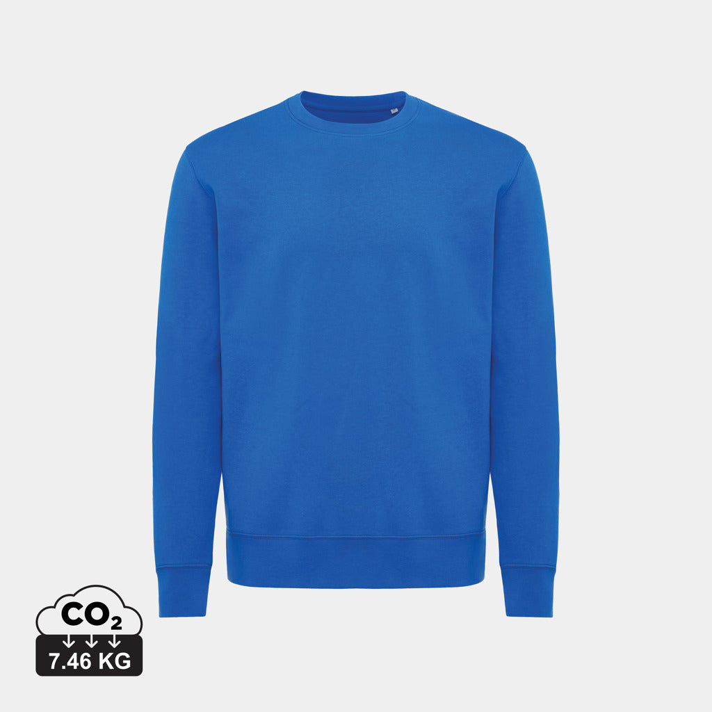 Sudadera Sostenible de Cuello Redondo de 30% Algodón Reciclado y 70% Algodón Orgánico para Personalizar con Trazador AWARE™ , Certificado OEKO-TEX® y Contribución a ONG Iqonic Etosha 280 G/M²