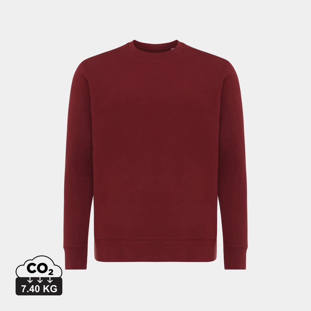 Sudadera Sostenible de Cuello Redondo de 30% Algodón Reciclado y 70% Algodón Orgánico para Personalizar con Trazador AWARE™ , Certificado OEKO-TEX® y Contribución a ONG Iqonic Etosha 280 G/M²