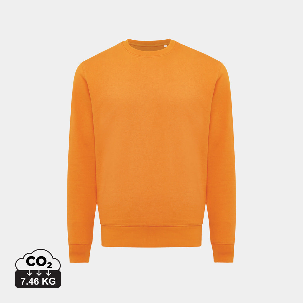Sudadera Sostenible de Cuello Redondo de 30% Algodón Reciclado y 70% Algodón Orgánico para Personalizar con Trazador AWARE™ , Certificado OEKO-TEX® y Contribución a ONG Iqonic Etosha 280 G/M²