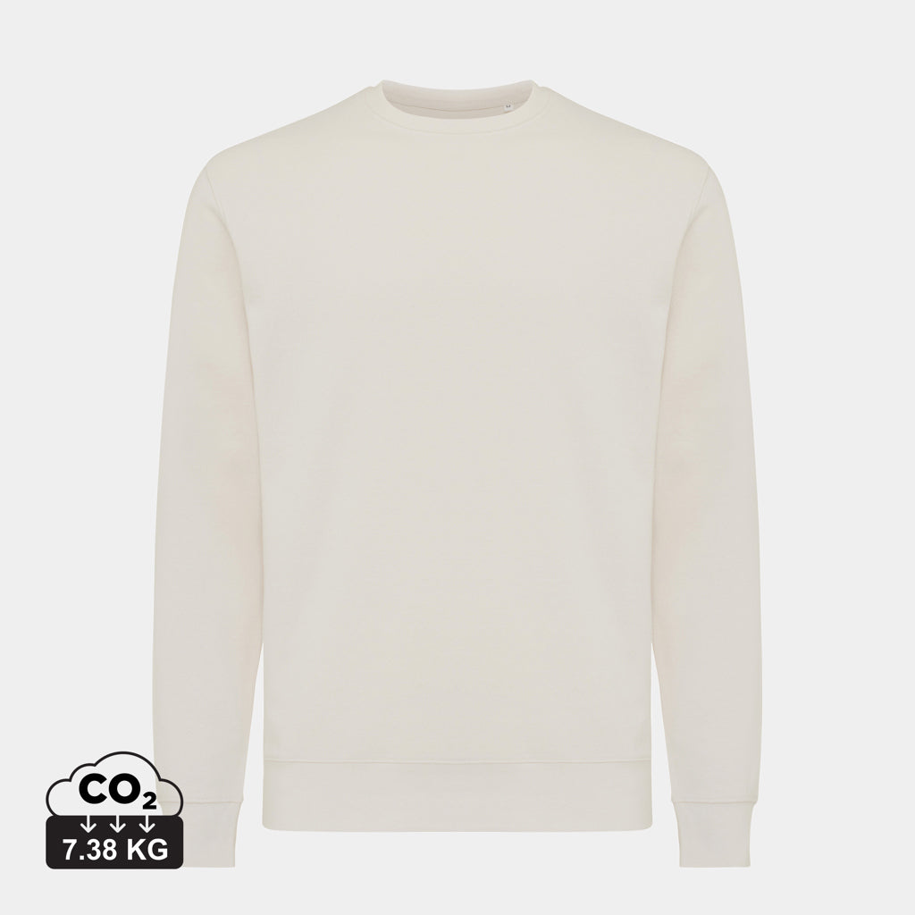 Sudadera Sostenible de Cuello Redondo de 30% Algodón Reciclado y 70% Algodón Orgánico para Personalizar con Trazador AWARE™ , Certificado OEKO-TEX® y Contribución a ONG Iqonic Etosha 280 G/M²