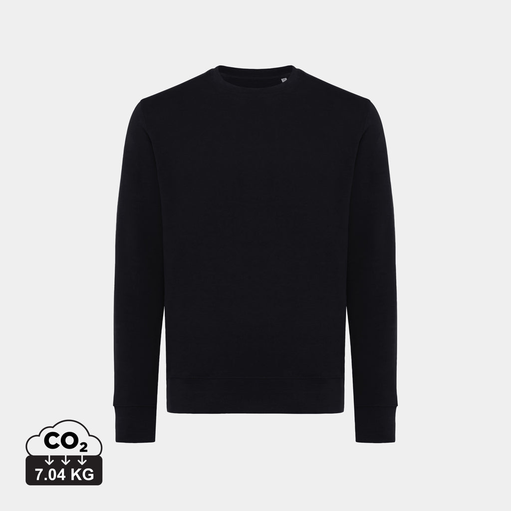 Sudadera Sostenible de Cuello Redondo de 30% Algodón Reciclado y 70% Algodón Orgánico para Personalizar con Trazador AWARE™ , Certificado OEKO-TEX® y Contribución a ONG Iqonic Etosha 280 G/M²