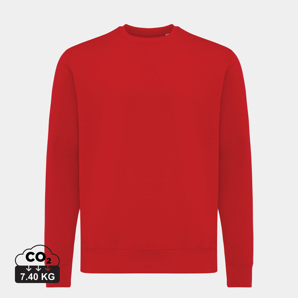 Sudadera Sostenible de Cuello Redondo de 30% Algodón Reciclado y 70% Algodón Orgánico para Personalizar con Trazador AWARE™ , Certificado OEKO-TEX® y Contribución a ONG Iqonic Etosha 280 G/M²