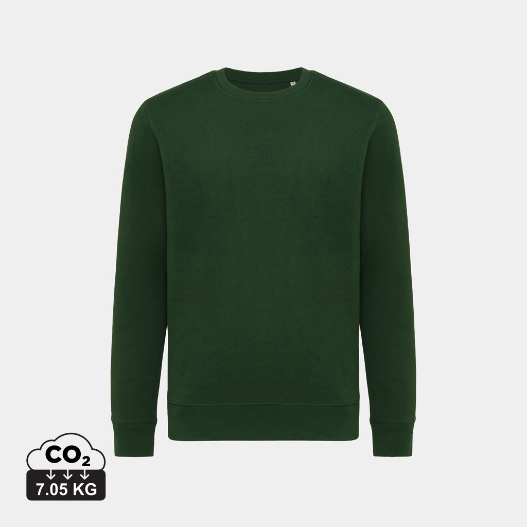 Sudadera Sostenible de Cuello Redondo de 30% Algodón Reciclado y 70% Algodón Orgánico para Personalizar con Trazador AWARE™ , Certificado OEKO-TEX® y Contribución a ONG Iqonic Etosha 280 G/M²