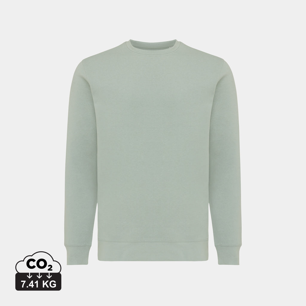 Sudadera Sostenible de Cuello Redondo de 30% Algodón Reciclado y 70% Algodón Orgánico para Personalizar con Trazador AWARE™ , Certificado OEKO-TEX® y Contribución a ONG Iqonic Etosha 280 G/M²
