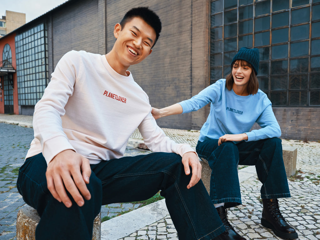 Sudadera Sostenible de Cuello Redondo de 30% Algodón Reciclado y 70% Algodón Orgánico para Personalizar con Trazador AWARE™ , Certificado OEKO-TEX® y Contribución a ONG Iqonic Etosha 280 G/M²