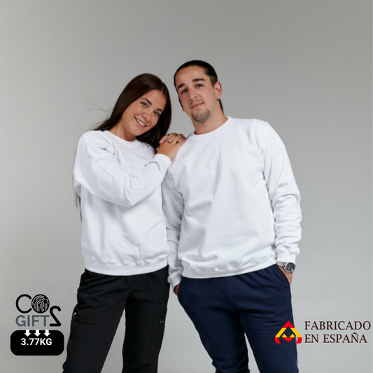 Sudadera Básica Unisex Sostenible de Algodón Reciclado y Poliéster Reciclado para Personalizar Fabricadas en España - 260 gr/m2