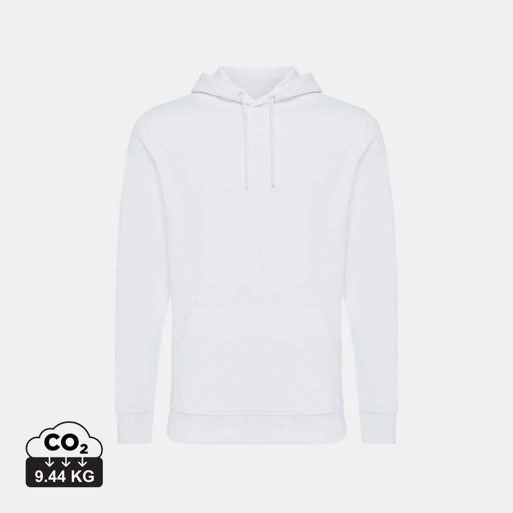 Sudadera con Capucha Ecológica de 50% Algodón Reciclado y 50% Algodón Orgánico para Personalizar con Trazador AWARE™ Iqonic Jasper 340 G/M²