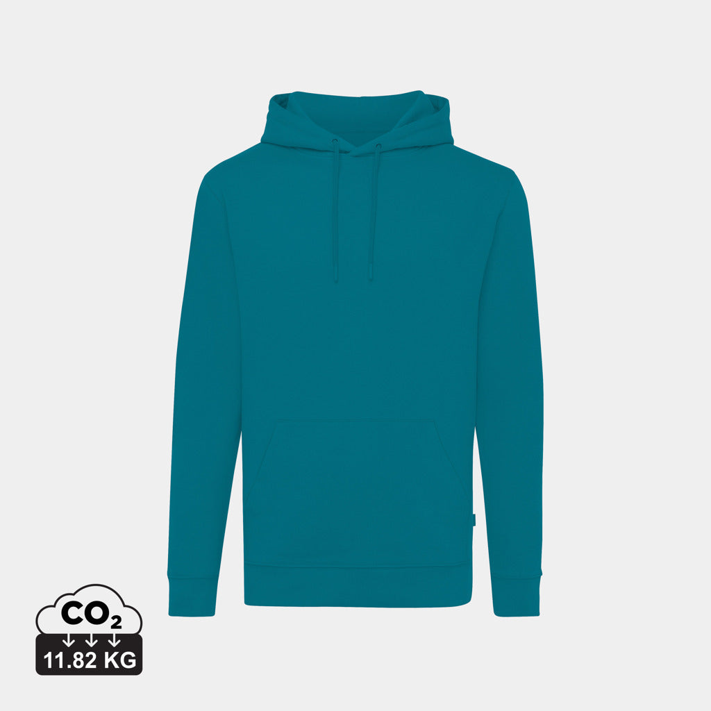 Sudadera con Capucha Ecológica de 50% Algodón Reciclado y 50% Algodón Orgánico para Personalizar con Trazador AWARE™ Iqonic Jasper 340 G/M²