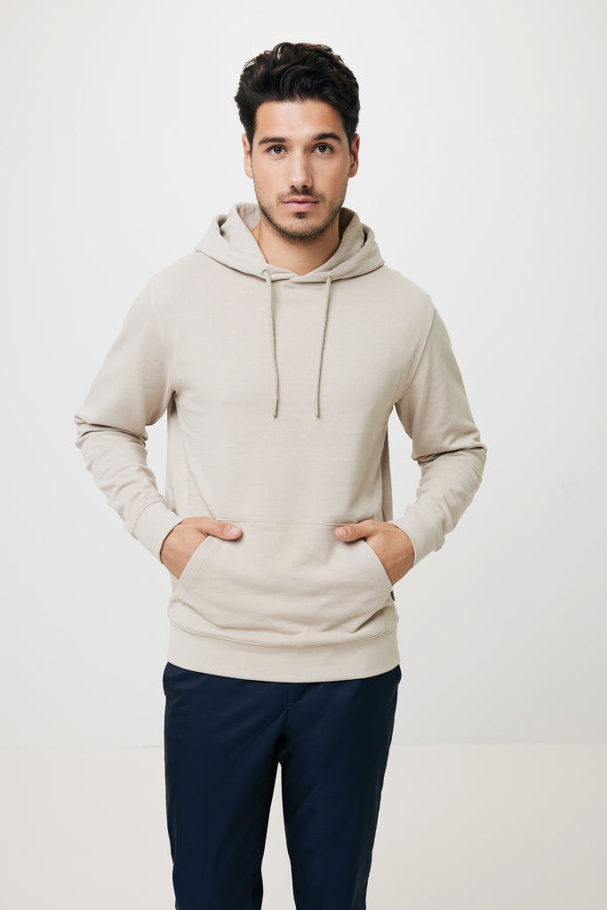 Sudadera con Capucha Ecológica de 50% Algodón Reciclado y 50% Algodón Orgánico para Personalizar con Trazador AWARE™ Iqonic Jasper 340 G/M²