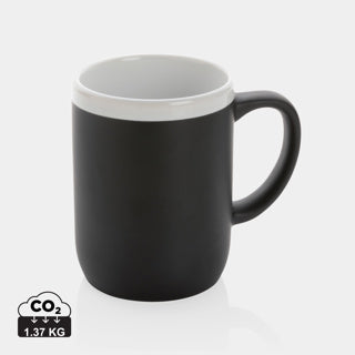 Taza Sostenible de Cerámica en Amplia Gama de Colores con Borde Blanco para Personalizar - 300 ml