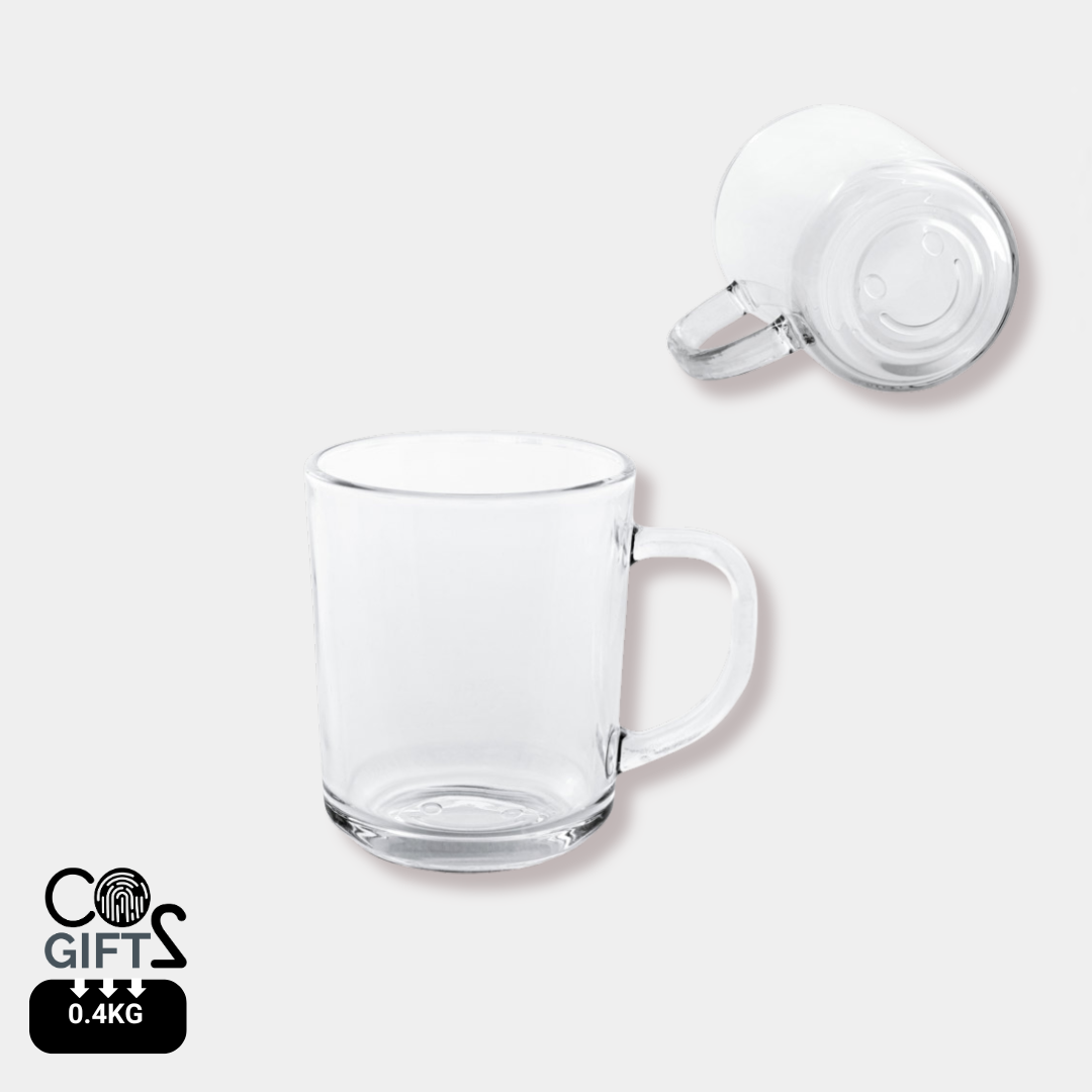 Taza Soffy 230 ml Cristal con Sonrisa en la Base – Regalo Corporativo Sostenible para Empresas