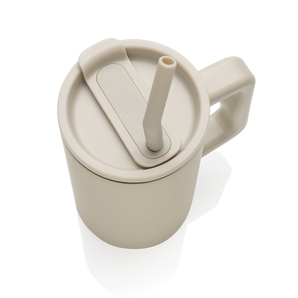 Taza Térmica Sostenible de Acero Inoxidable Reciclado con Certificado RCS con Pajita Reutilizable y Tapa Dosificadora en Amplia Gama de Colores Para Personalizar Cube - 800ml