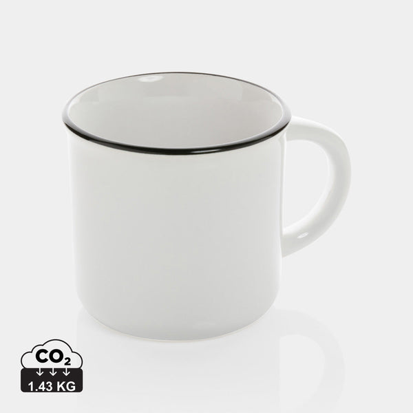 Taza Vintage Sostenible de Cerámica en Amplia Gama de Colores con Interior Blanco para Personalizar - 280 ml